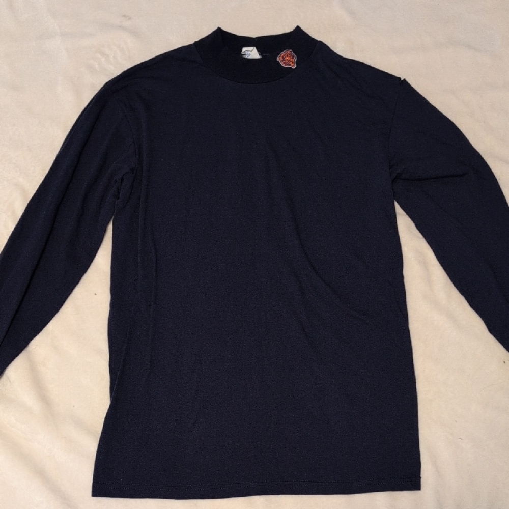 Majestic Chicago Bears Navy Blue long Sleeve Shirt Size XL